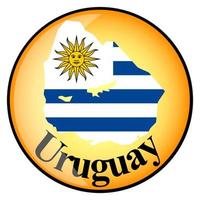orange button with the image maps of Uruguay vector