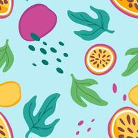 Vector Seamless tropical passion fruits pattern