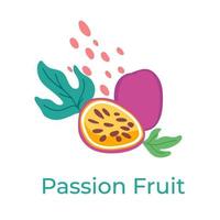 Vector Passion fruit abstract cute illustration.