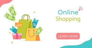 Online shopping and sale vector concept poster