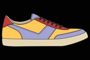 Vector sneakers shoes for training, running shoe vector illustration. Sport shoes color full.