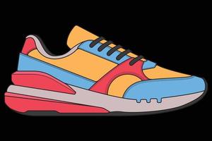 zapatos de zapatillas vectoriales para entrenamiento, ilustración vectorial de zapatos para correr. calzado deportivo a todo color. vector