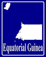 sign as a white silhouette map of Equatorial Guinea vector