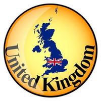 orange button with the image maps of United Kingdom vector