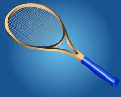 badminton racket on a blue background vector