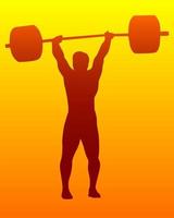 brown silhouette of a weight lifter vector