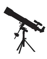 Black silhouette of a telescope vector