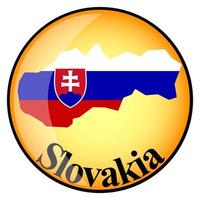 orange button with the image maps of Slovakia vector