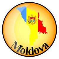 orange button with the image maps of Moldova vector