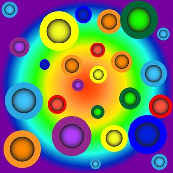 fondo iridiscente en forma de círculos vector