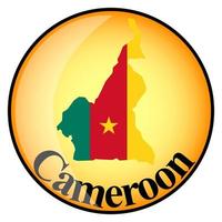 orange button with the image maps of Cameroon vector