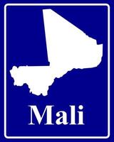 sign as a white silhouette map of Mali vector