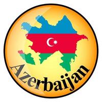 orange button with the image maps of Azerbaijan vector