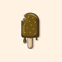 Chocolate choco chips ice cream stick cartoon vector