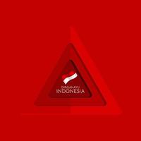 Indonesia independence day greting card poster modern drawing vector illustration