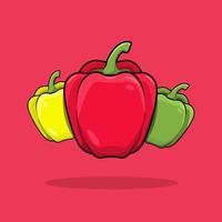Peppers vegetable drawing cartoon vector