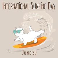 dia internacional del surf vector