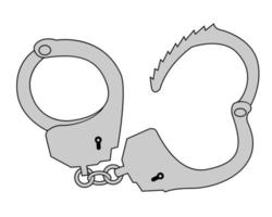 Police handcuffed gray vector