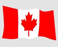 bandera de canadá sobre un fondo azul vector