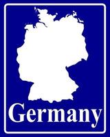 sign as a white silhouette map of Germany vector