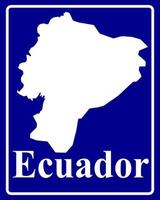 sign as a white silhouette map of Ecuador vector