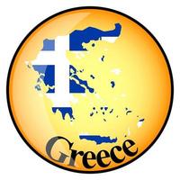 orange button with the image maps of Greece vector