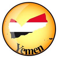 botón naranja con la imagen mapas de yemen vector