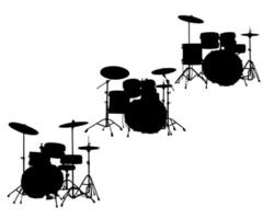 Black silhouette drum-type installations vector