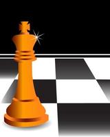 el rey del ajedrez contra un tablero de ajedrez vector