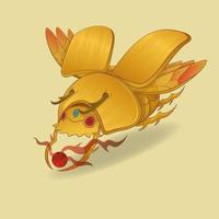 escarabajo dorado. criatura. personaje animado vector