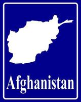 firmar como un mapa de silueta blanca de afganistán vector