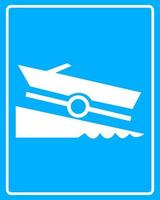 white sign with a boat trailer vector