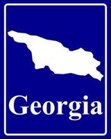 sign as a white silhouette map of Georgia vector