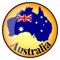 orange button with the image maps of Australia vector