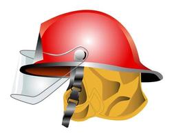 red fire helmet on white background vector