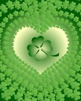 leaf clover leaves edged in view of the heart vector