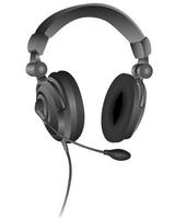 headphones with a microphone vector