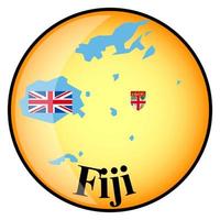 orange button with the image maps of Fiji vector