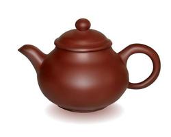 Clay brewing teapot vector