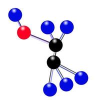 Molecule of spirit in the form of the colour spheres connected among themselves vector