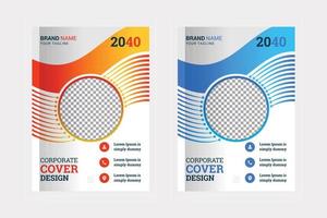 plantilla de diseño de portada de libro corporativo de informe anual creativo vector