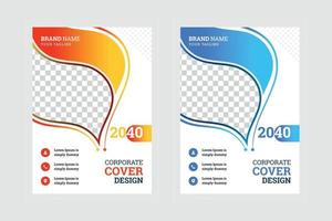 City background annual business corporate book cover design template in a4 vector