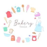 cute Kitchen Tool cooking equipment. pastel cooking element.baking tool,ingredient,bakery tool for decoration banner  and menu.element for sweet and dessert shop. vector