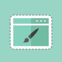 Sticker line cut Website Design. suitable for IT Services symbol vector