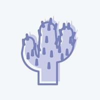 Icon Cactus. suitable for Wild West symbol. two tone style. vector