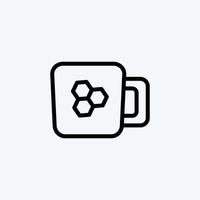 Icon Honey Tea. suitable for Bee Farm. Line Style. simple design editable. design template vector. simple illustration vector