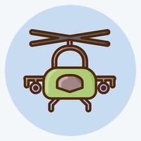 Icon Military Helicopter. suitable for Education symbol. flat style. simple design editable. design template vector. simple illustration vector