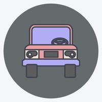 jeep icono. adecuado para el símbolo de la educación. estilo compañero de color. diseño simple editable. vector de plantilla de diseño. ilustración sencilla