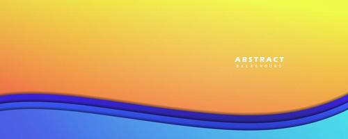 Abstract blue and yellow wave shape background vector