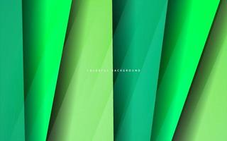 Abstract overlap layer green contrast background vector